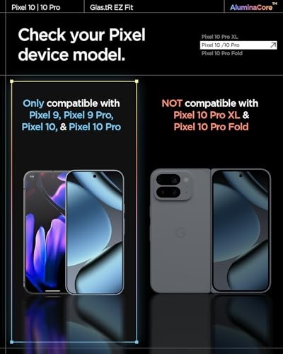 AluminaCore Tempered Glass Screen Pixel 10, Pixel 10 Pro, Pixel 9, Pixel 9 Pro