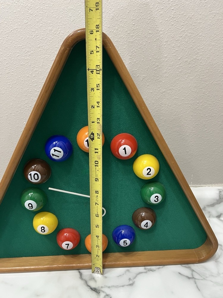 Billiards Pool Ball Clock Working Triangle Pool Table Wall Clock 18” X 21”