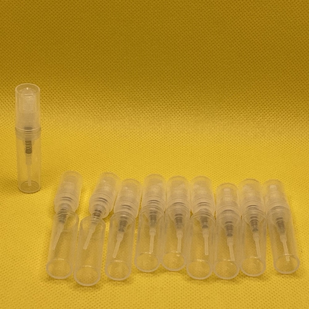 10 EMPTY CLEAR PLASTIC 2 ML MINI SPRAY ATOMIZER DIY BUSINESS PROJECTS REFILLABLE