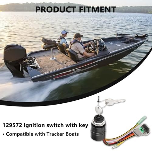129572 Boat Ignition Switch with Key Compatible with Tracker Boats,Ignition