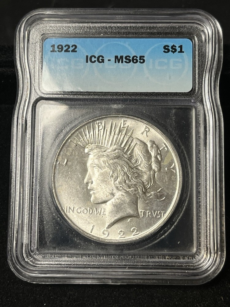 1922 peace dollar Icg Ms-65