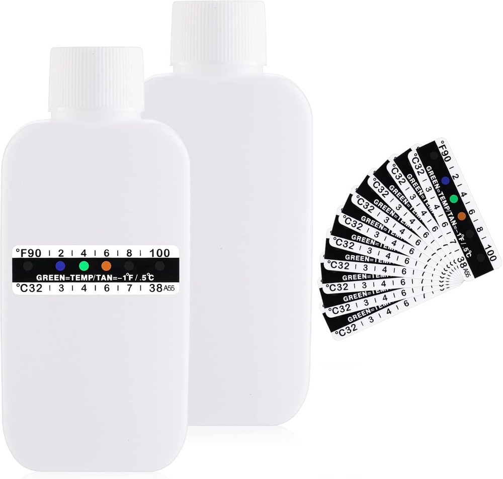 12 Pcs Urine Test Complete Kit, Include 2 Urine Test Bottles 10 Temperature Test