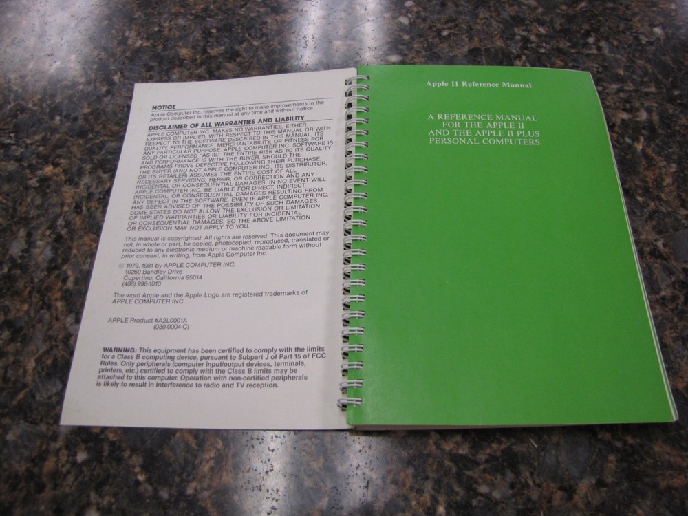 Vintage Apple II Reference Manual - JD376