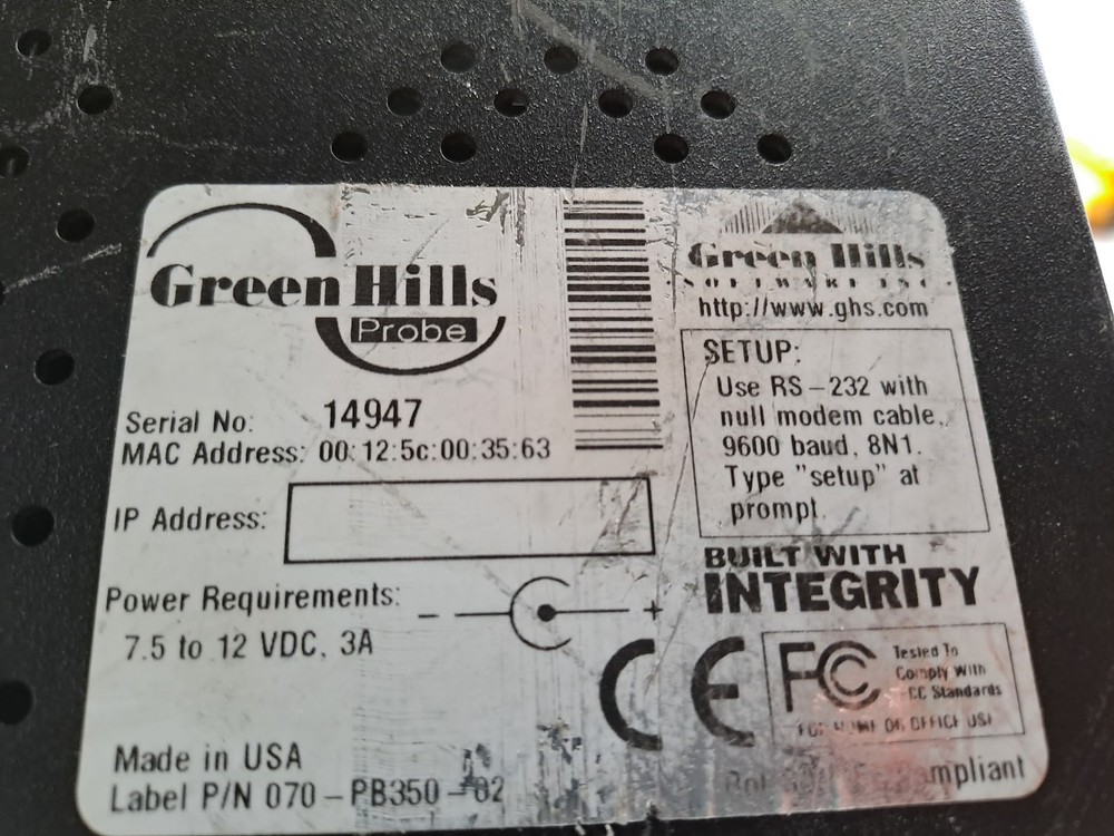 3X Green Hills Software Probe 070-PB350-02 Debug Device Module