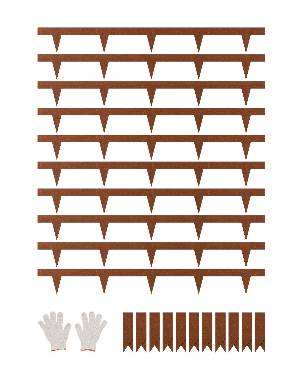 VEVOR Steel Landscape Edging 10 Packs 40x4.5in Weather-Resistant Garden Edging