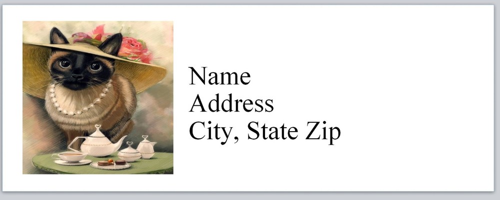 Personalized Address Labels Victorian Cat (bx 756)