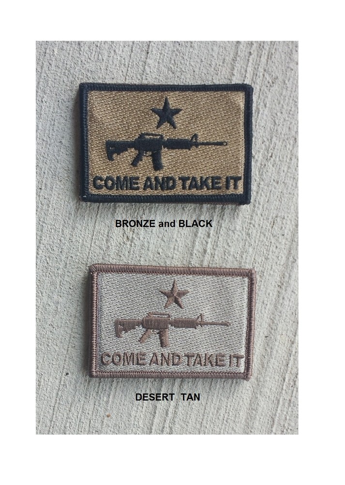 Morale Patch Special Ops Gear - COME and TAKE IT - Nylon - BRONZE Black