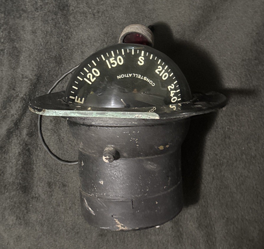 VINTAGE DANFORTH CONSTELLATION 6” MARINE BOAT HIGH COMPASS.