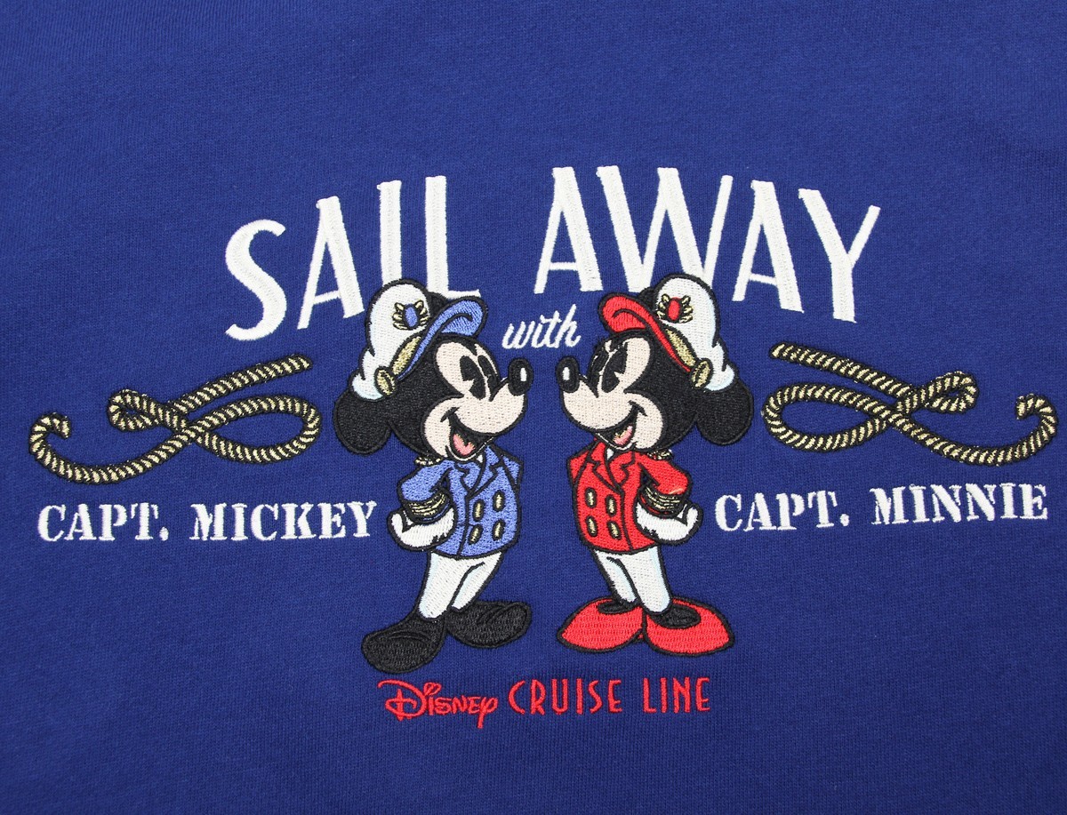 Disney Cruise Line "Sail Away" Crewneck sweatshirt Captain Mickey and Minnie L