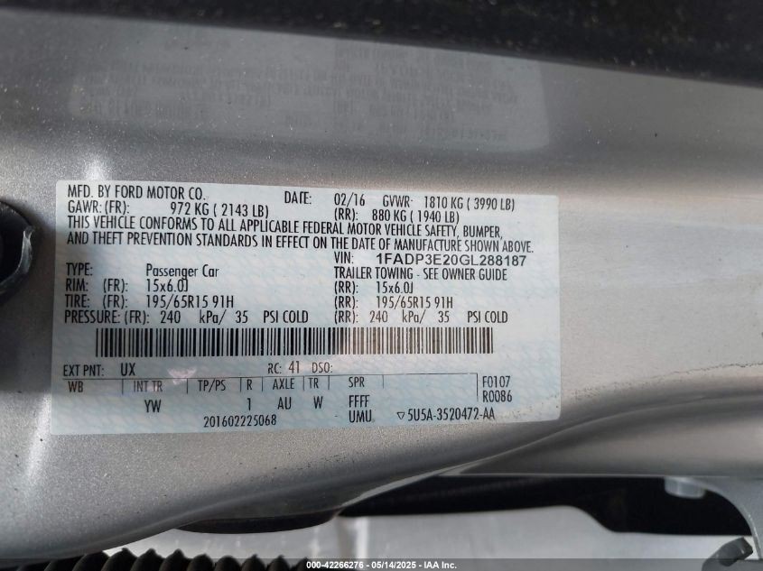 Front 4.2" Display Screen Upper Dash Mounted Fits 15-18 FOCUS 226266