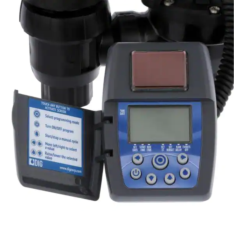 Irrigation Timer Solar Powered Anti-Siphon Valve Rain Sensor Compatible DIG NEW