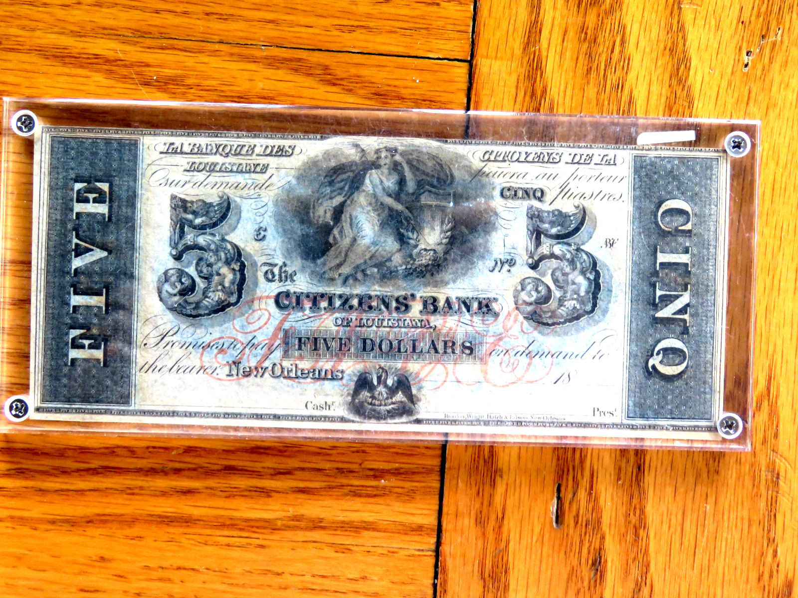 Obsolete Currency Crisp Uncirculated $5 The Citizens Bank of Louisiana  B26