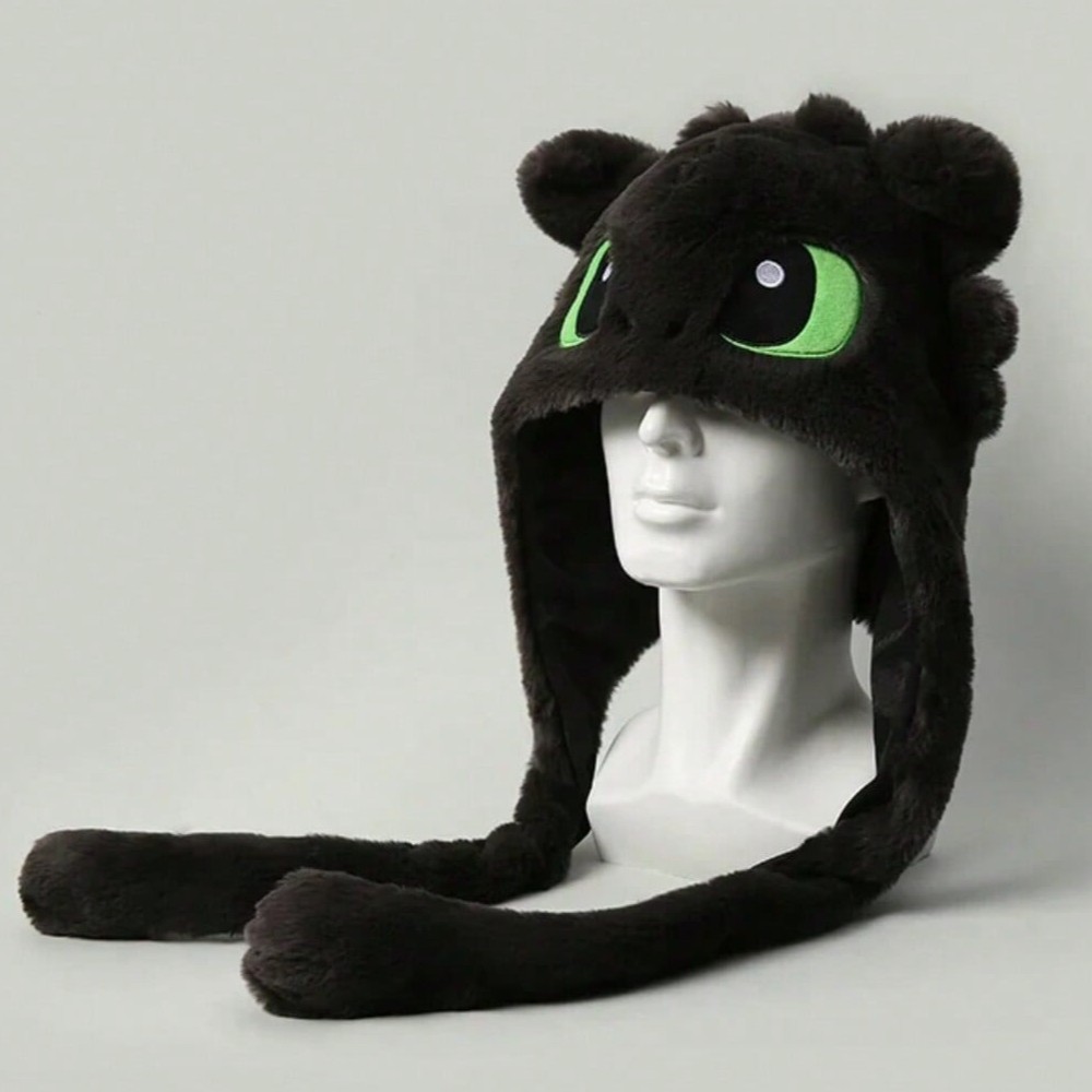 How to Train Your Dragon Toothless Plush Stuffed Hat Moving Ear Gift