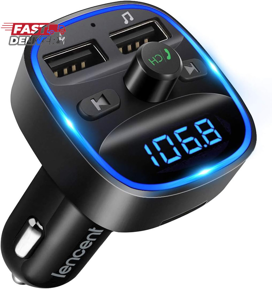 LENCENT FM Transmitter, Bluetooth FM Transmitter Wireless Radio Adapter Car Kit