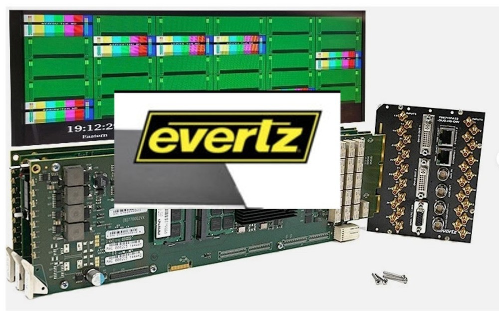 Evertz 7867VIPA32-DUO-HS-DIN HD/SD Display Processor Multiviewer Mini Din cables