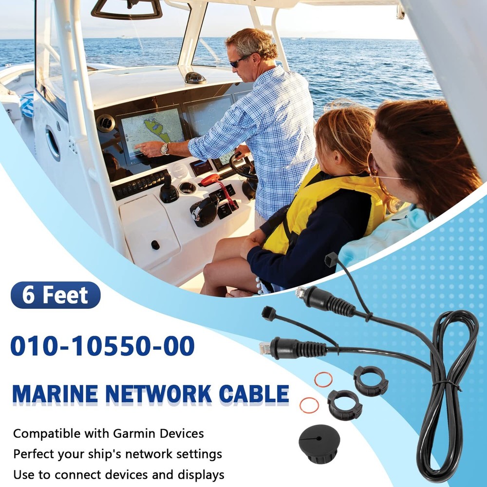 6FT Marine Network Cable RJ45, 010-10550-00 for Garmin Navigation Screen Models