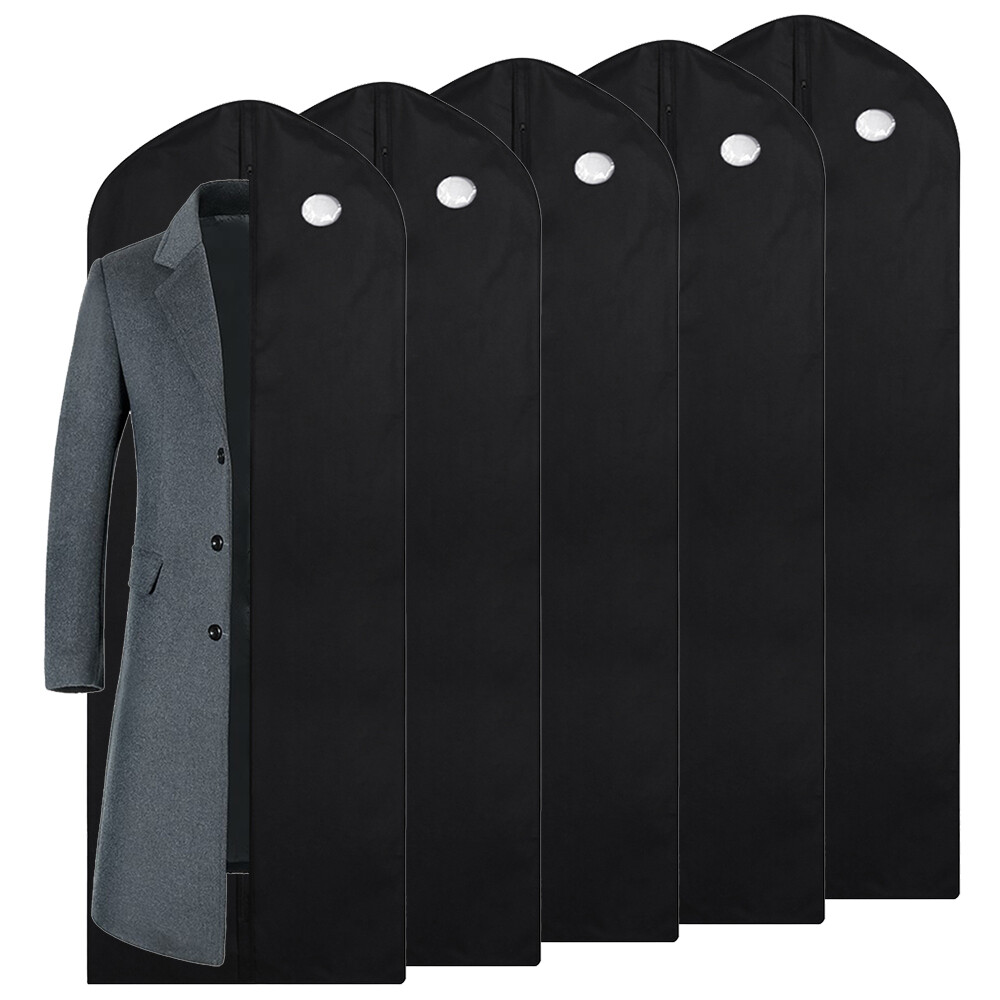 60" Dustproof Garment Bags for Clothes Storage w/ Zipper&Window Suit Dress Cover
