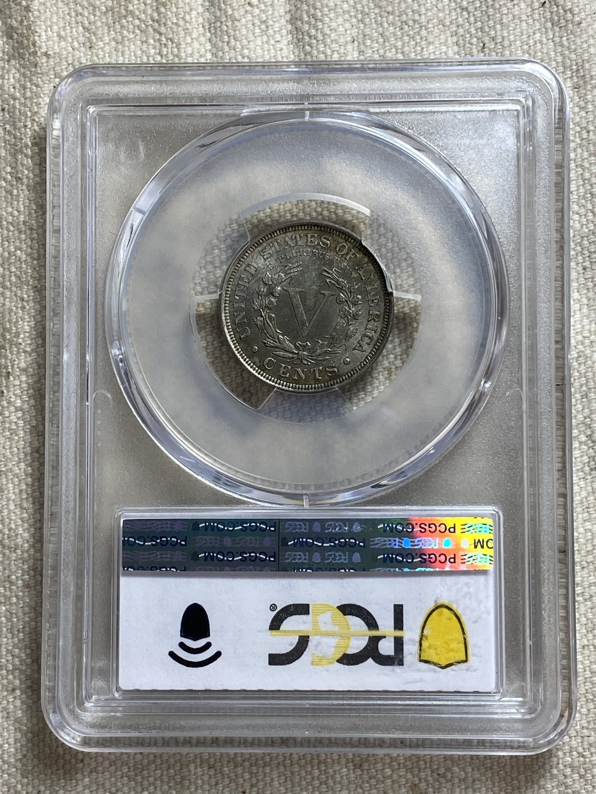 1905 PCGS MS63 Liberty V Nickel Obverse Strike Thru