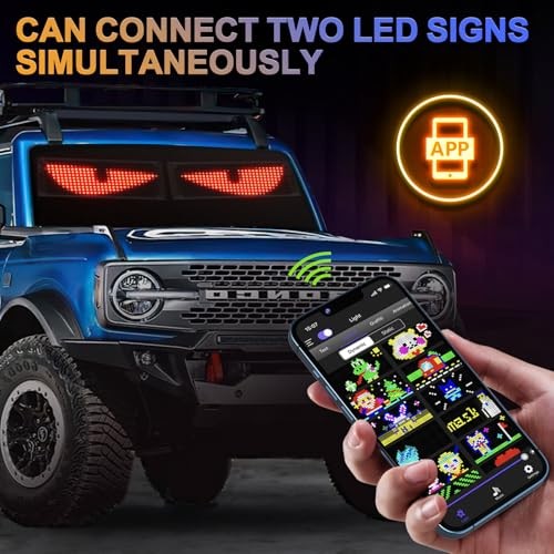 2PCS Synchronized Devil Eyes Light, 15''x4'' Full Color Big Eye Flex Signs
