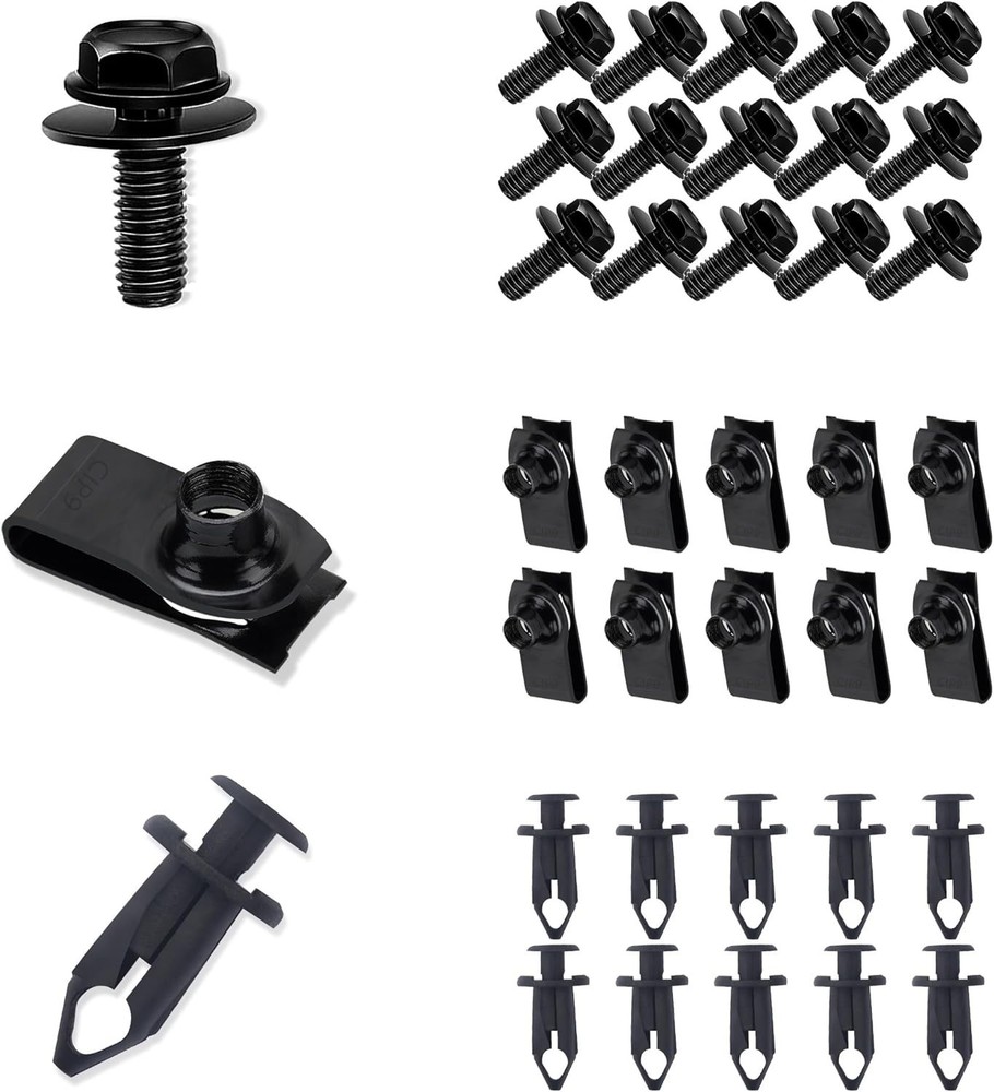 35PCS Car Engine Cover Clips Fasteners,Screw & Bolt Assortment Sets for Splas...