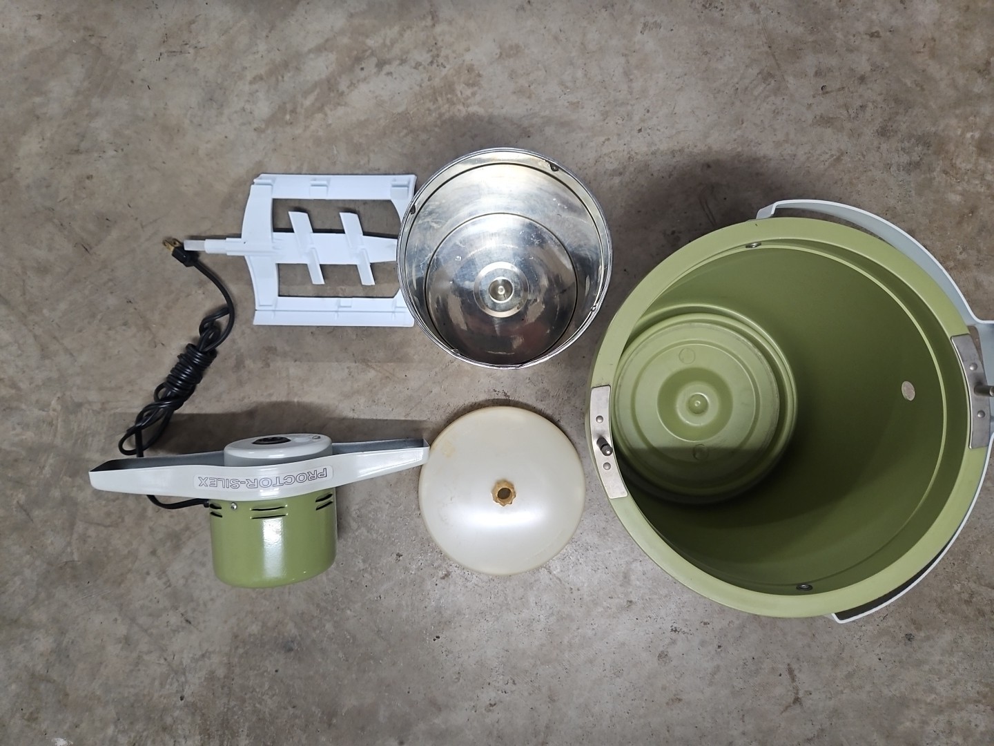 Vintage Proctor Silex Electric Ice Cream Maker Avocado Green Eagle Bucket Tested