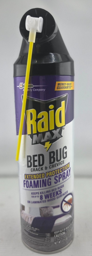 Raid Max Bed Bug Foaming Spray Crack & Crevice Extended Protection 6pc