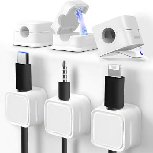 Magnetic Cable Clips 6 Pack Cord Holder Thickened Secure Adhesive Cord