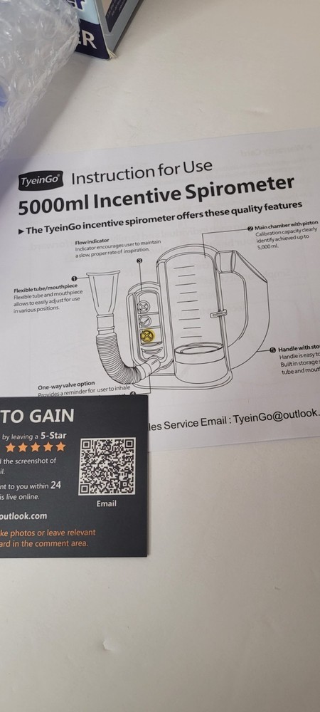Breathing Exercise Device for Lungs Deep Breathing, Incentive Spirometer 5000ml