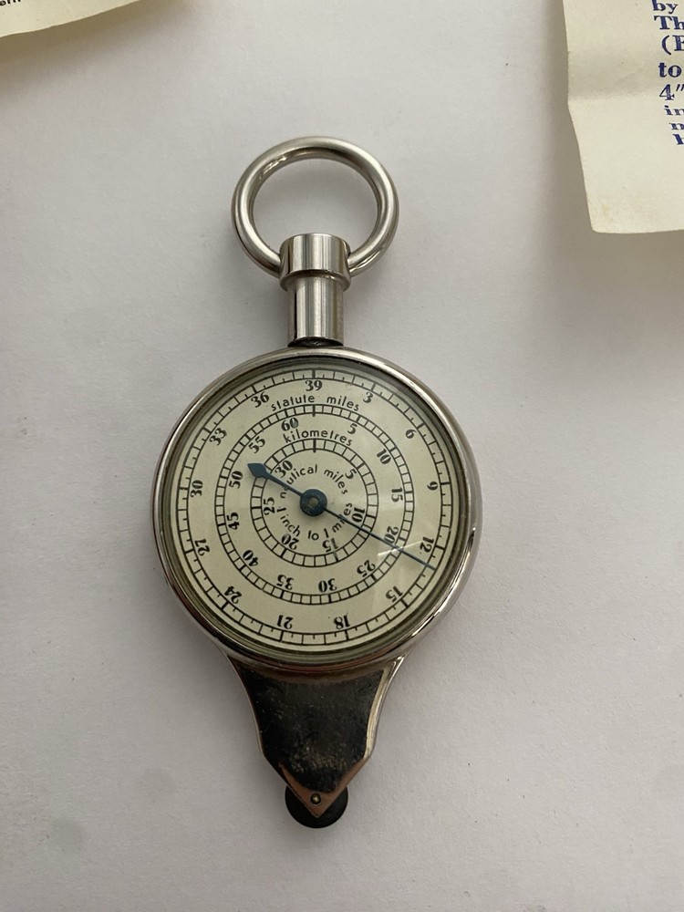 Vintage German Map Measuring Tool Compass w/ring w/Case ~