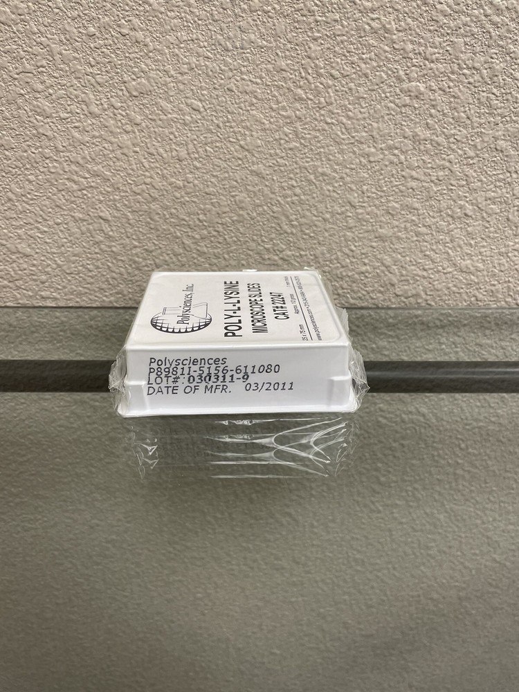 Polysciences, Inc, Poly-L-Lysine Microscope Slides, 1 mm Thick, 72 Per Box