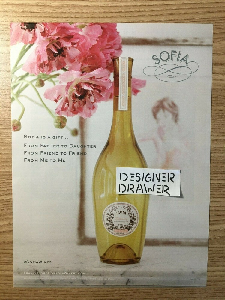 Sofia Coppola Chardonnay Wines 2012 Print Ad Advertisement
