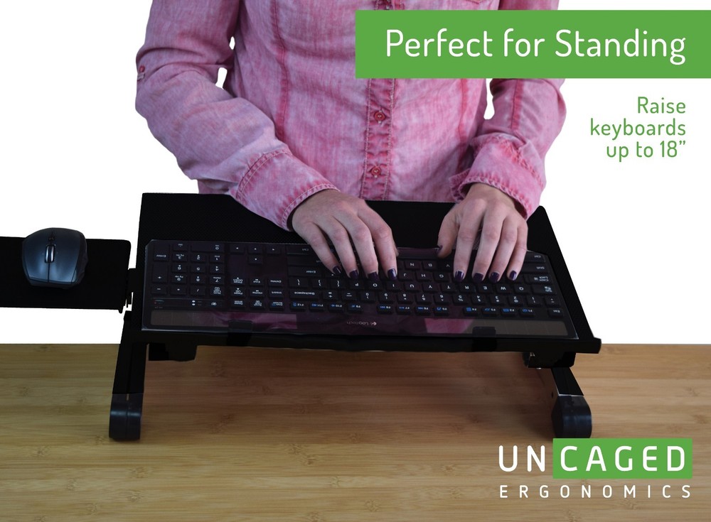 Standing Computer Keyboard Stand Adjustable Height Tilt Ergonomic Riser Raise