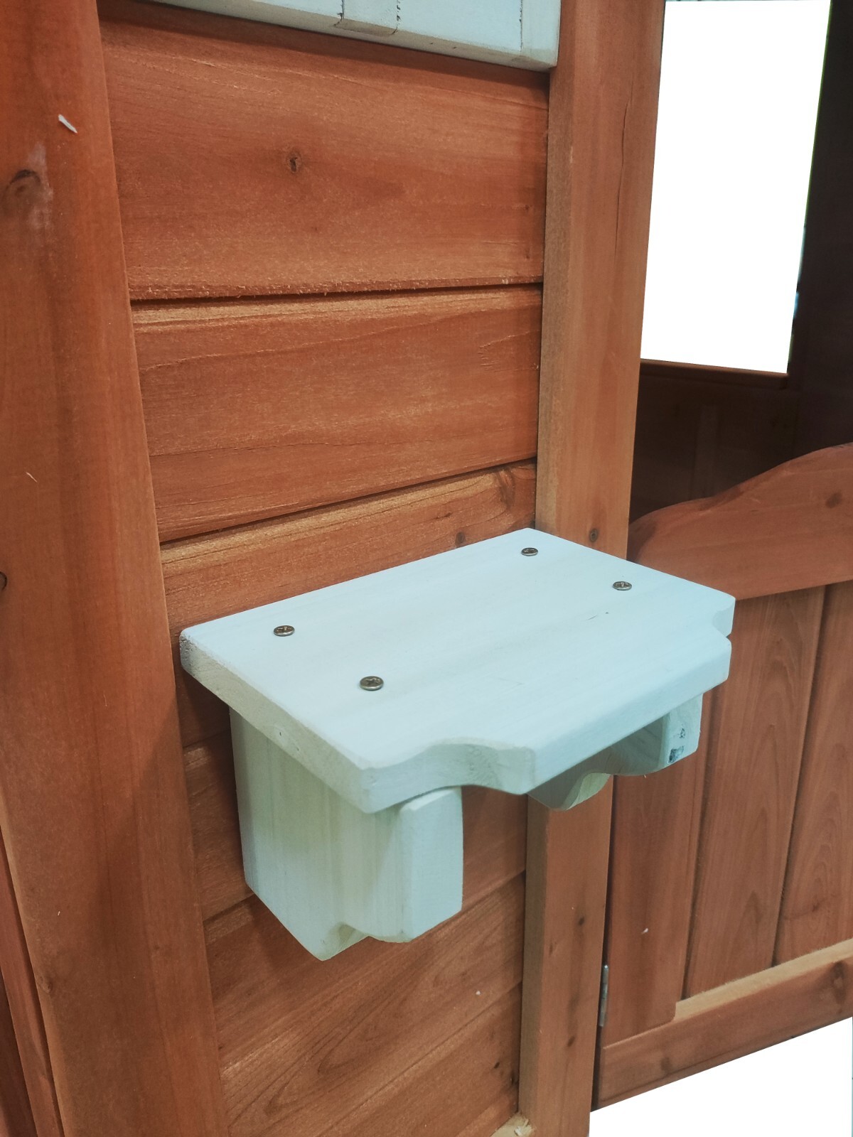 Wooden Playhouse for Kids Backyard Outdoor Cottage with Flowerpot Holder Window