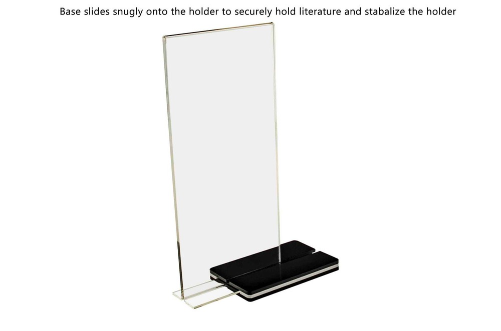 Sign Holder Menu Holder T-Shape with Black & White Removable Base