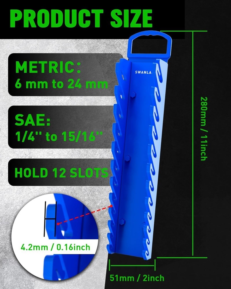 Versatile 2-Piece Magnetic Wrench Holder - Secure & Sturdy Tool Organization