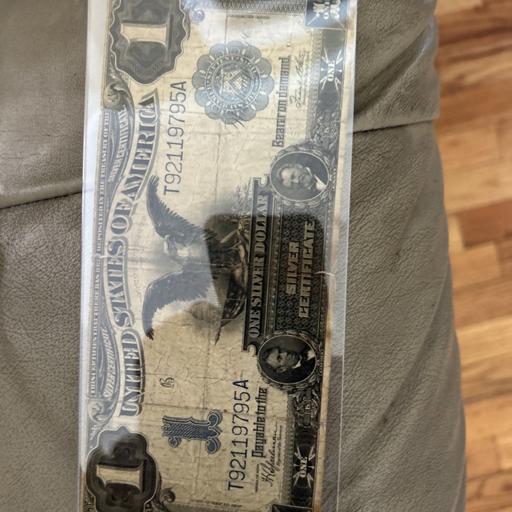 1899 $1 Silver Certificate famous Black Eagle Plastic Sleeve