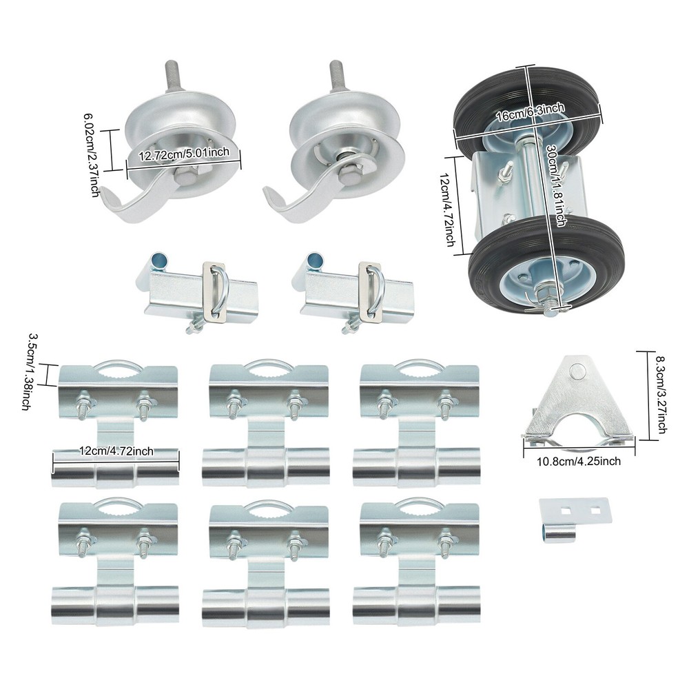 Heavy Duty Sliding Gate Hardware Kit with Adjustable Rollers and Wheels
