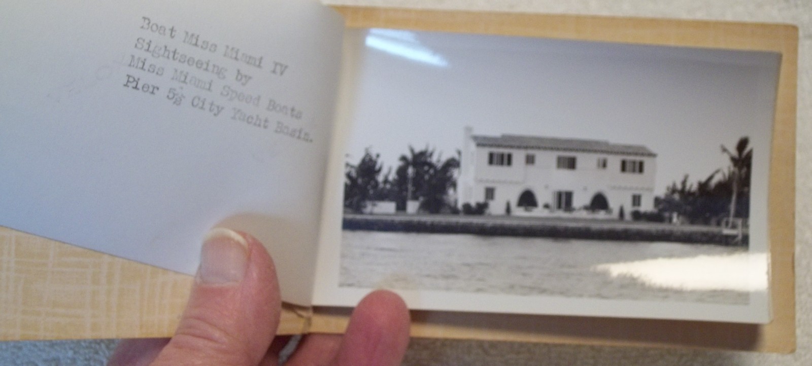 Photo Scenic Route Miss Miami Speed Boats Sightseeing BOOKLET Al Capones Home et