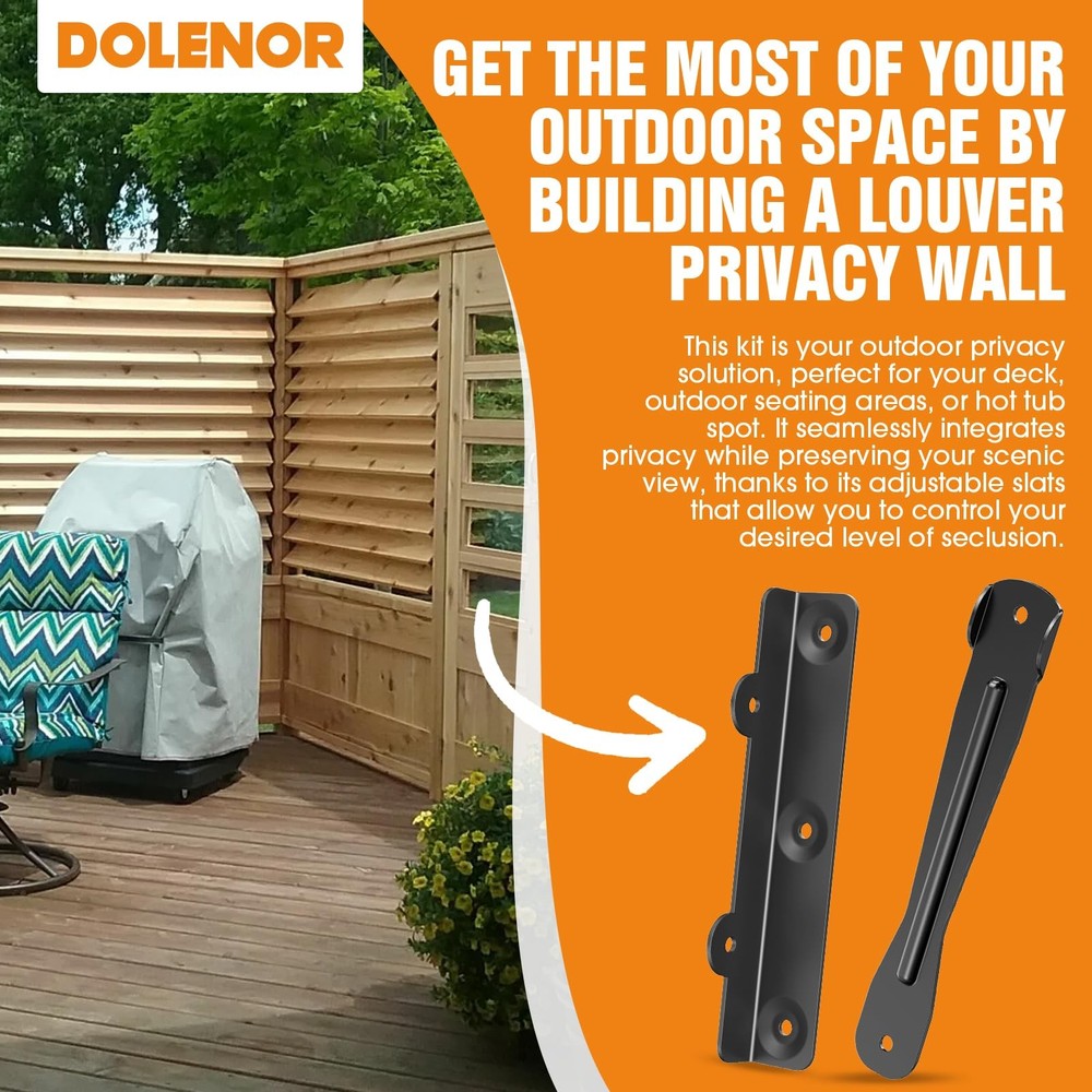 Louver Hardware Kit - Deck Sunblind System Brackets for Adjustable Outdoor Sh...