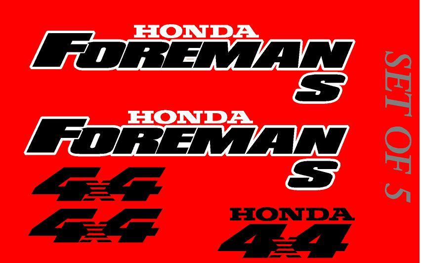 Honda Foreman 450 Trx450  S Stickers Decal Emblem Kit Of 5 1996-2006