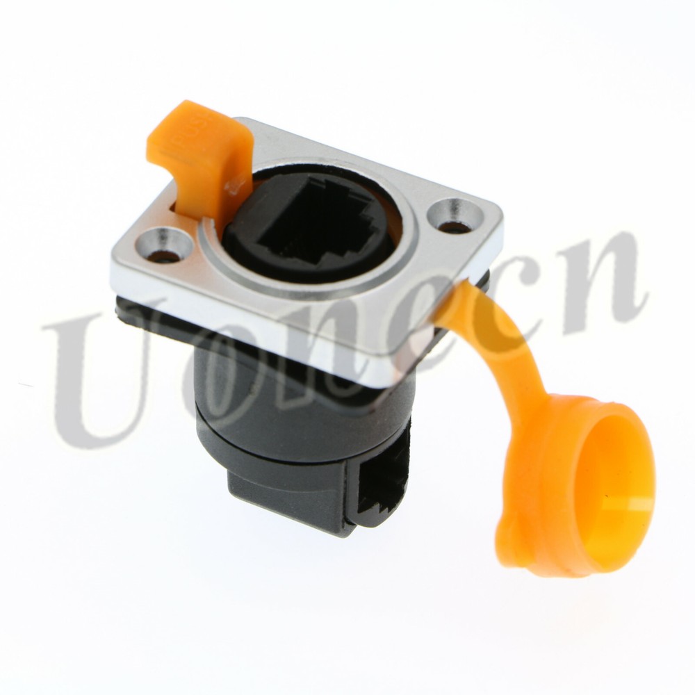 RJ45 Waterproof Sockets Connector Right Angle IP65 Ethernet Panel Mount