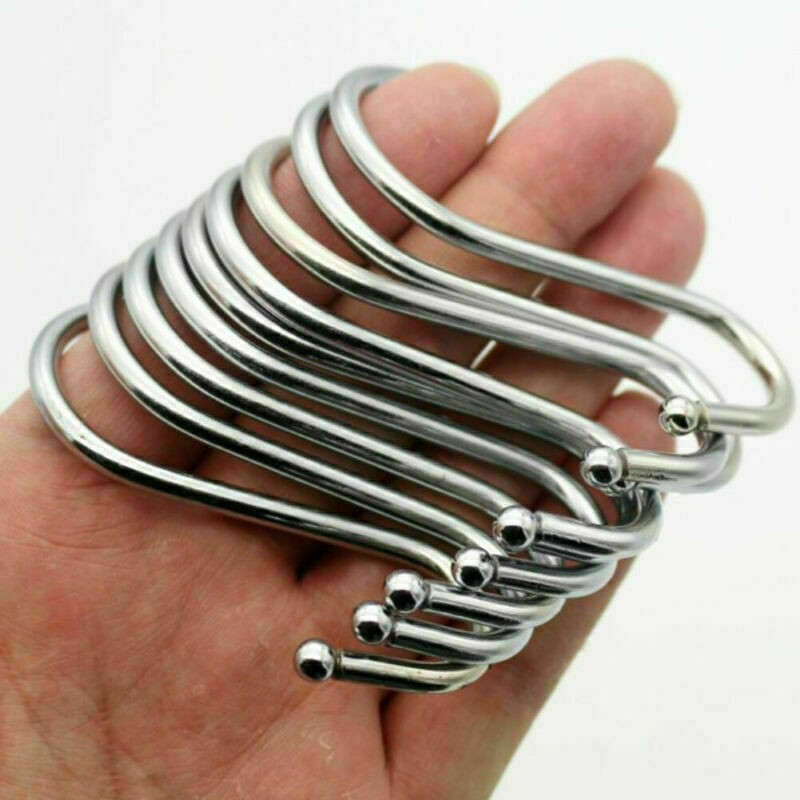 S Shaped Hanging Hooks Stainless Steel Hooks Kitchen Bathroom Bedroom Cap Hanger