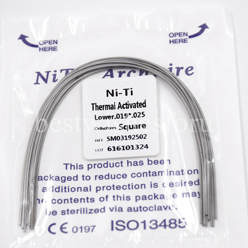10 Pc Dental Rectangular Square Thermal Activated Niti Arch Wire 014*025-021*025