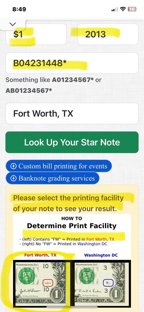 2013 B Duplicate Print ERROR ⭐️ STAR NOTE $1 Serial B04231448*⭐️fancy Number