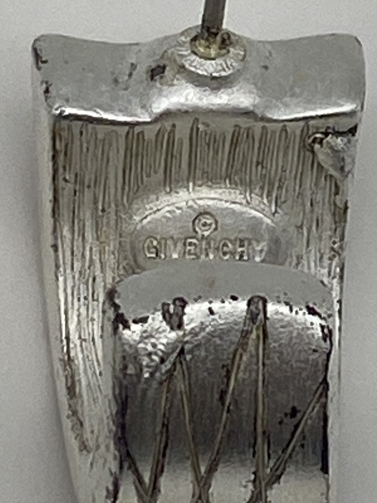 Givenchy Rhinestone Silver Tone Pierced Earrings