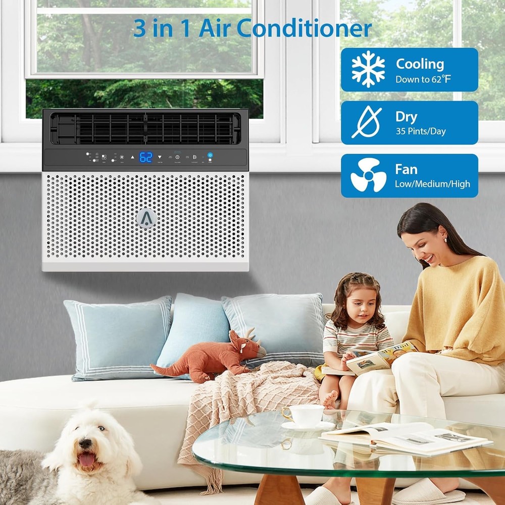 8000 BTU Window Air Conditioner,ac window unit with Remote Control