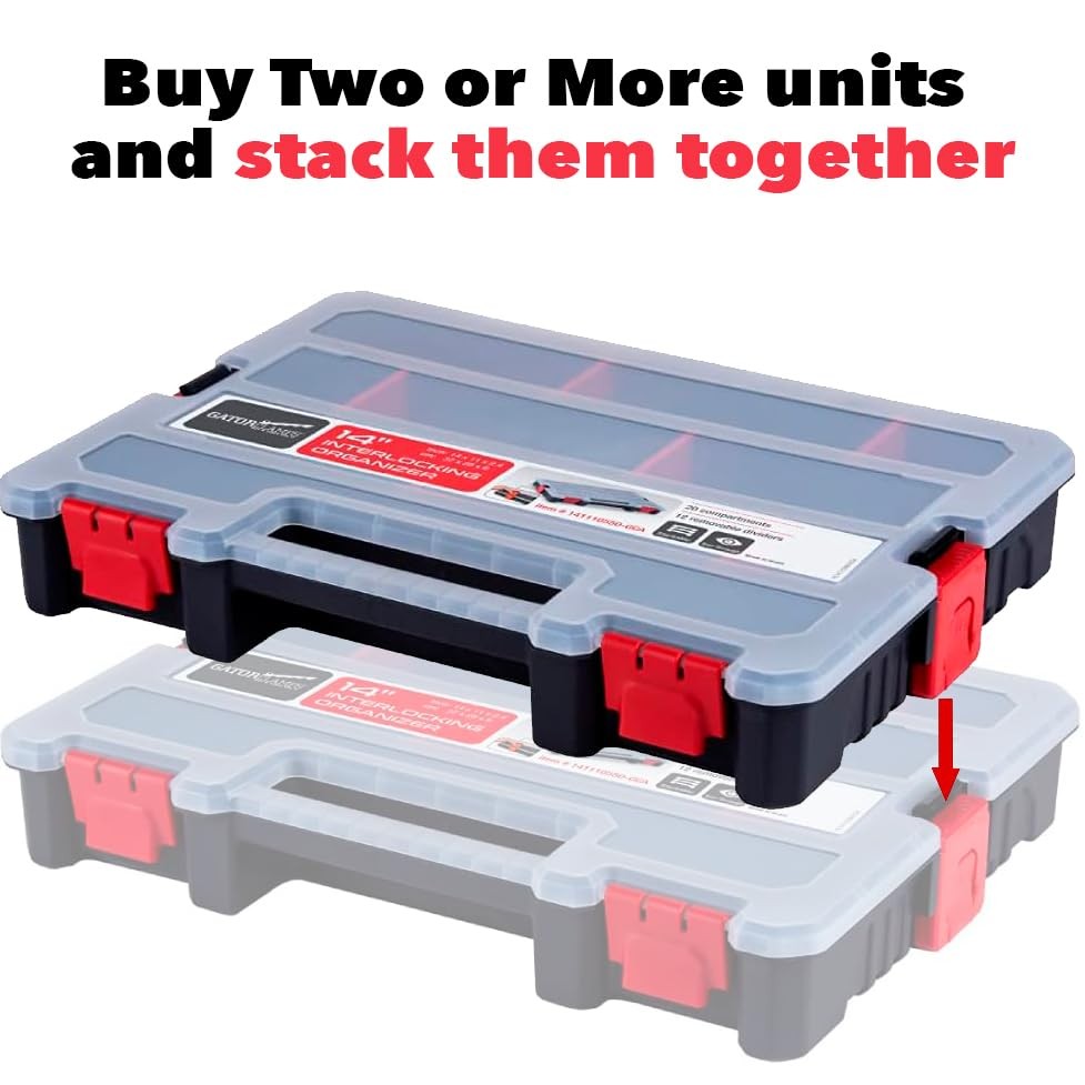 Small Parts Organizer Box – Stackable Hardware Storage Case with 20 Compartme...