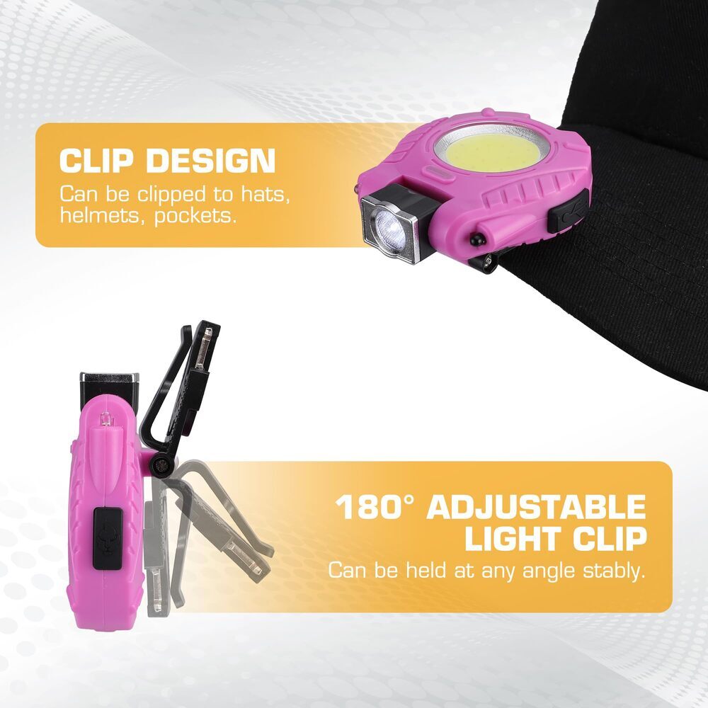 EverBrite Rechargeable COB Keychain Work Light 6 Mode Multifunctional Flashlight