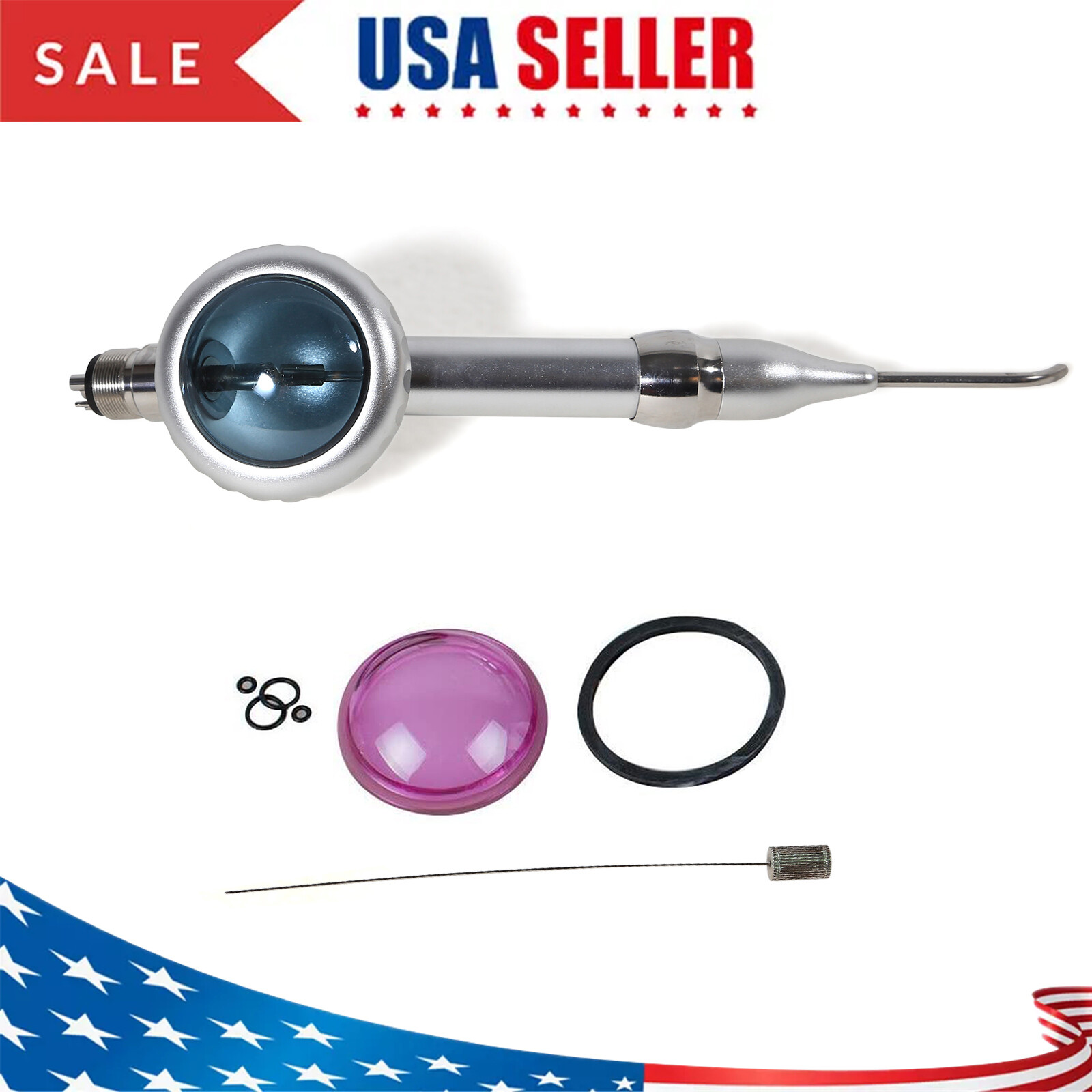 2X Dental Air Polisher Teeth Polishing Handpiece Hygiene Prophy 4 Holes w/ Tips