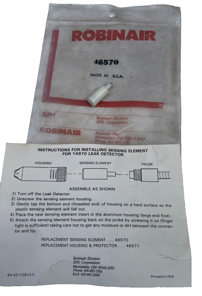Robinair -46570- Sensing Element Leak Detector